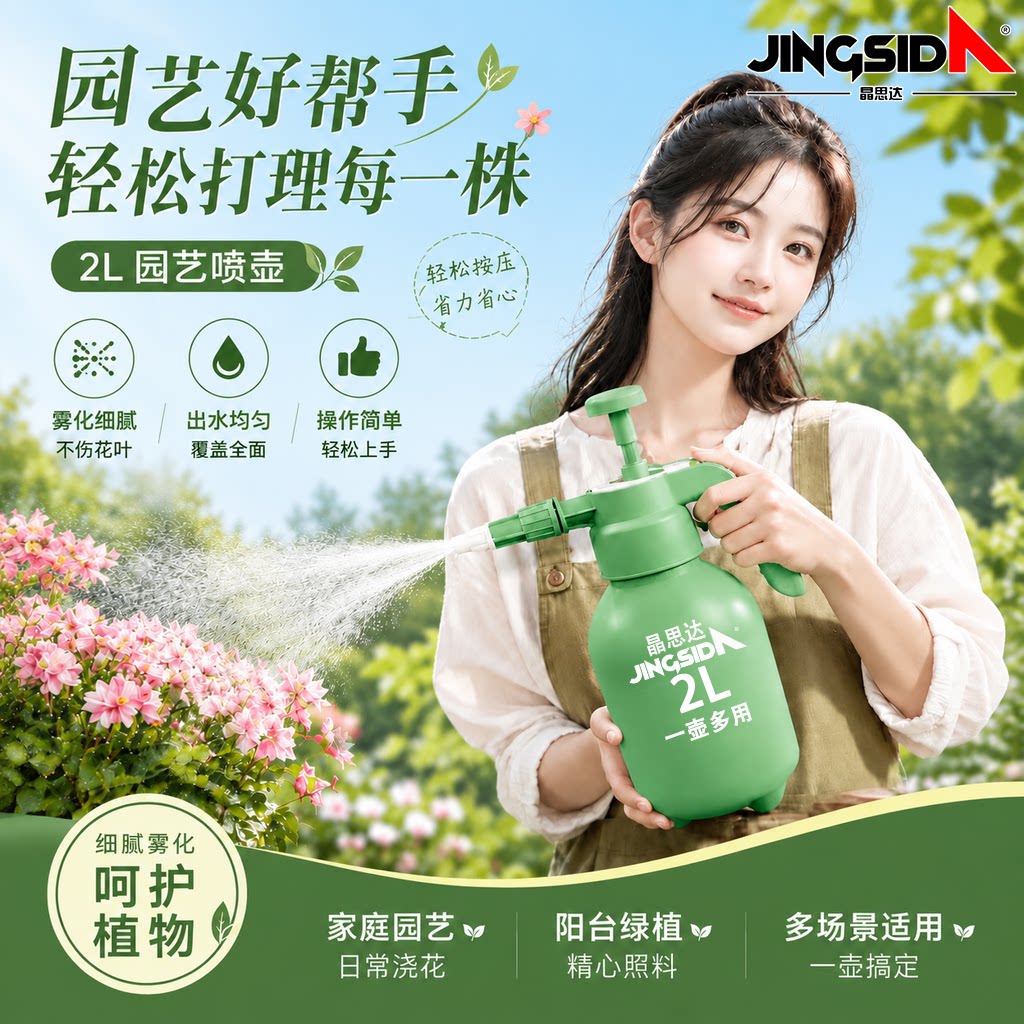 晶思达浇花喷水壶家用压力喷壶清洁专用浇花水壶喷雾洗车泡沫喷壶