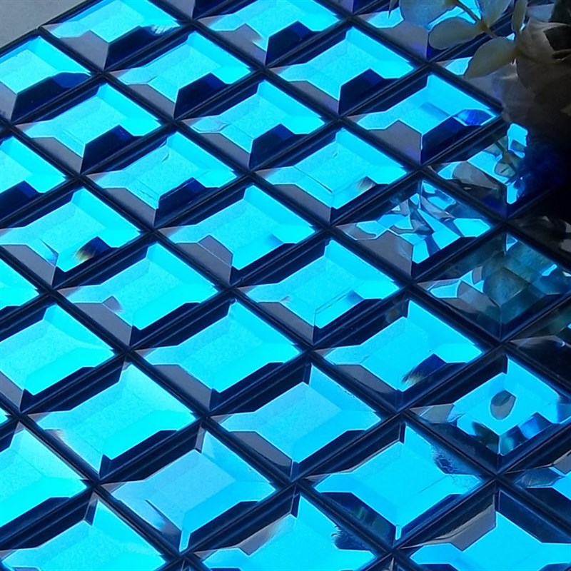 金色5面磨边镜面玻璃马赛克 KzTV酒吧电视背景瓷砖 家装建材主材