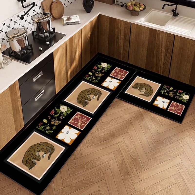 美式复古硅藻泥厨房地垫防滑防油可擦免洗耐脏地毯吸水垫浴室脚垫,居家布艺,厨房地垫,淘宝优惠券,粉丝福利购,淘宝优惠卷