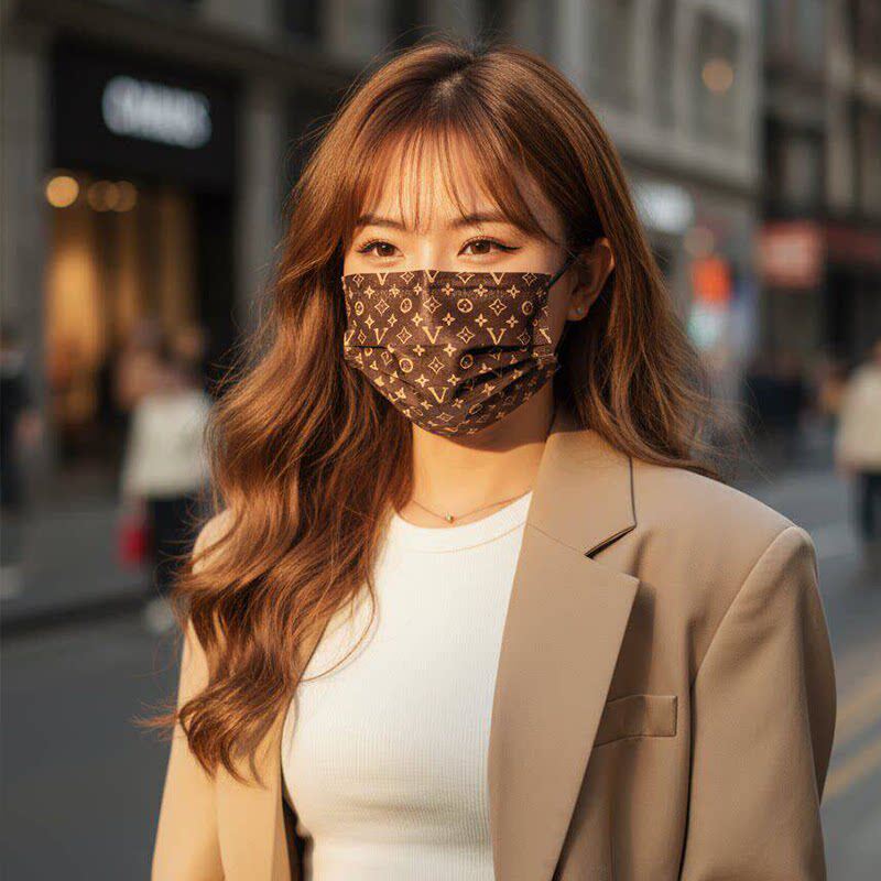 夏季薄款透气口罩独立包装女高颜值2026新款老花冰丝防晒防紫外线