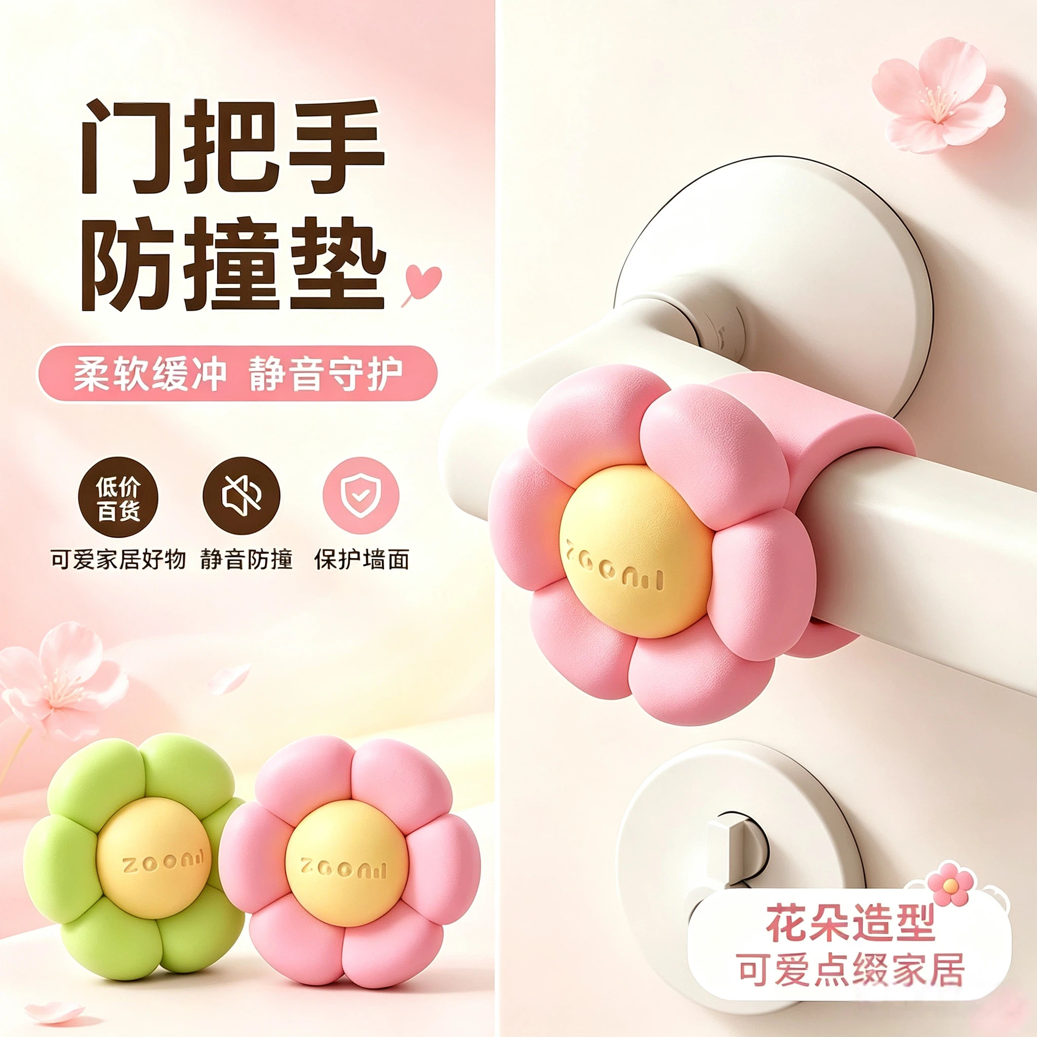 花朵免打孔静音防撞墙角保护垫