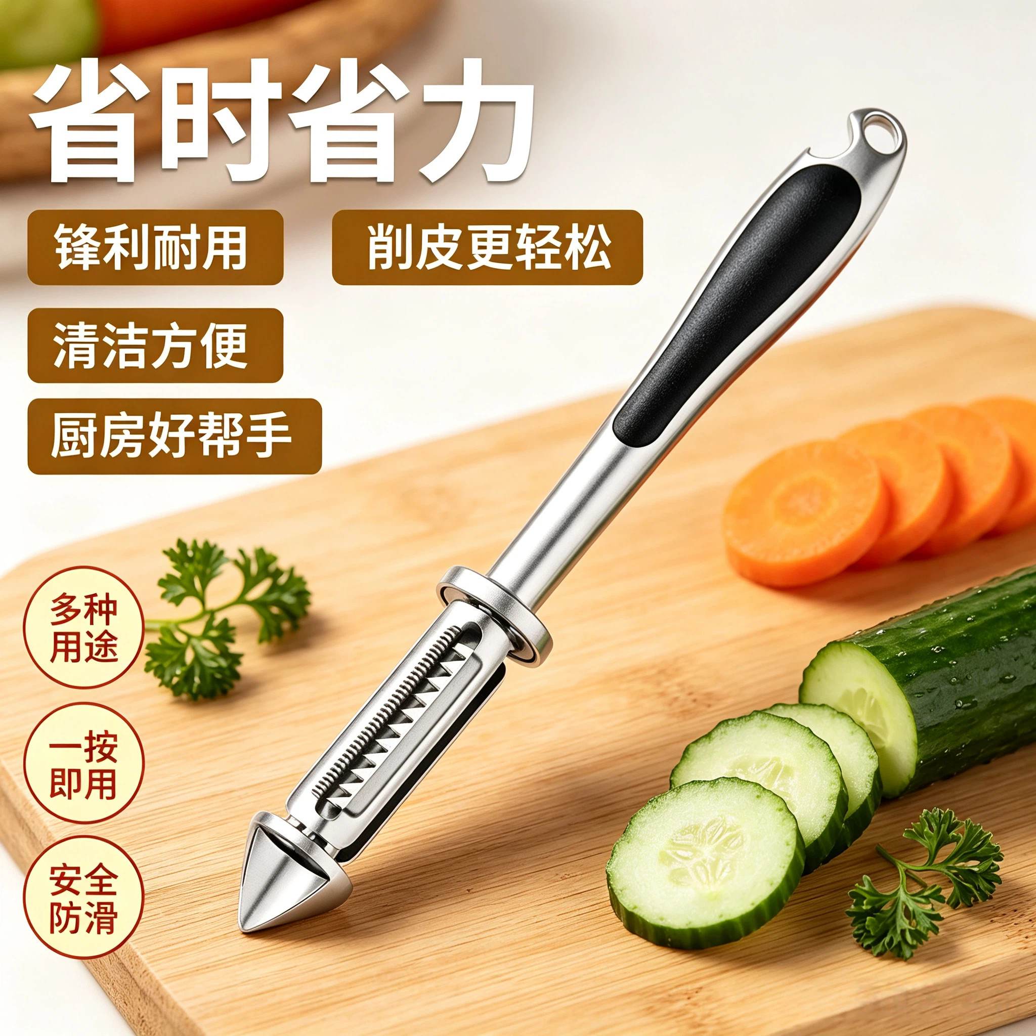 德式锌合金五合一多功能削皮器