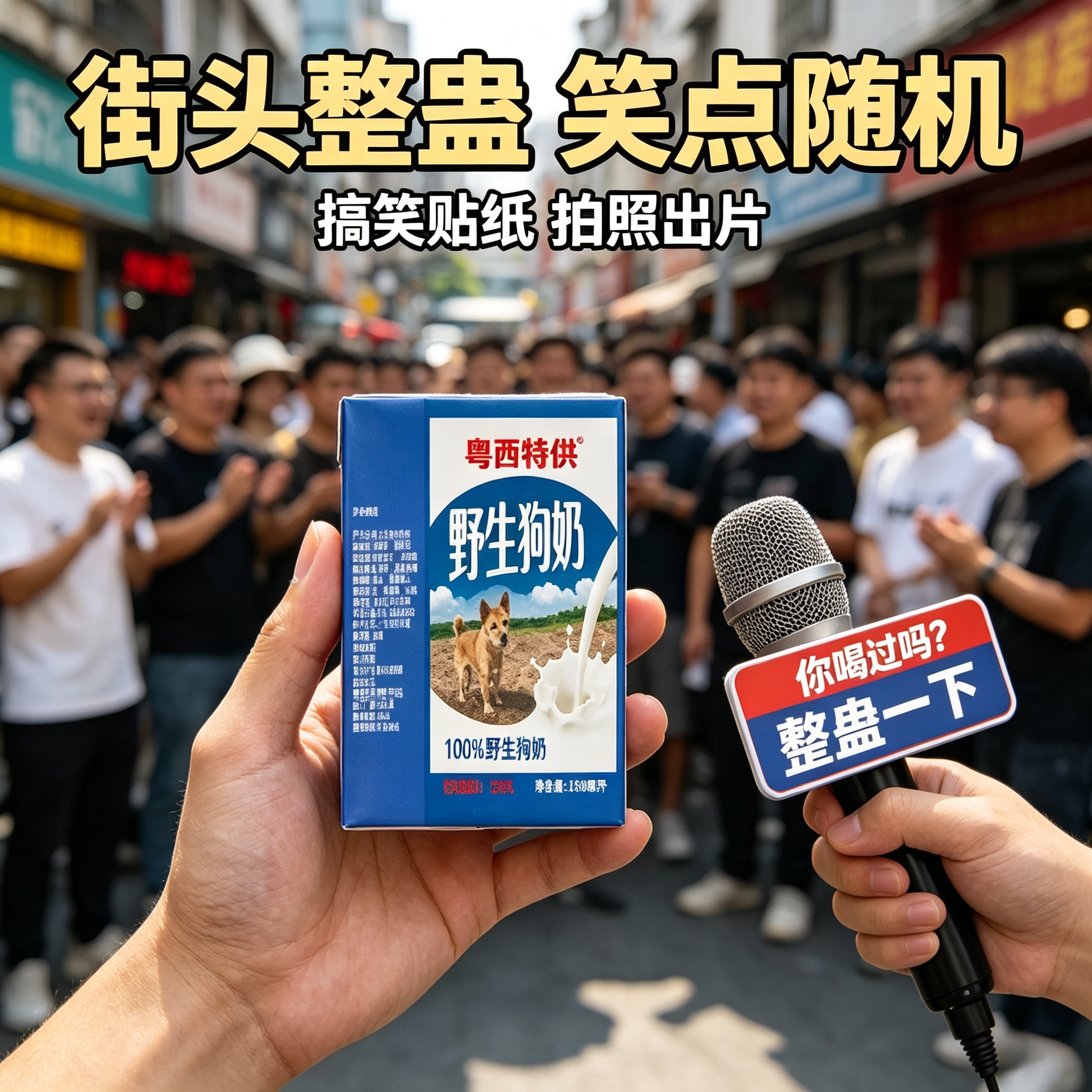 野生狗奶贴纸恶作剧整蛊恶搞好友