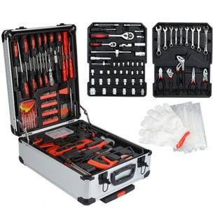 铝箱187件套工具箱棘轮开口扳手五金 家用拉杆499件套组合工具套装