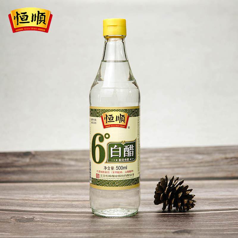 恒顺6度白醋500ml镇江白醋酿造食用醋泡脚洗脸醋家用旗舰店