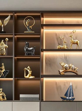 摆件大气工艺品博古架新中u式高端上档次办公室装饰品摆设创意高