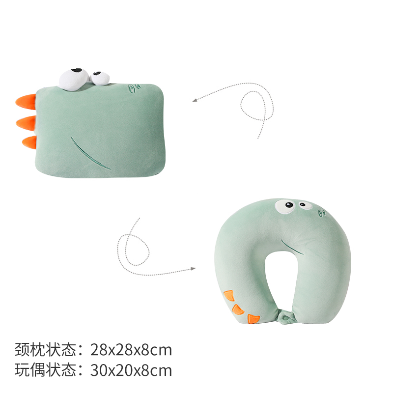 卡通恐龙变形枕h汽车飞机头枕旅行U型枕多功能抱枕学生午睡枕靠枕