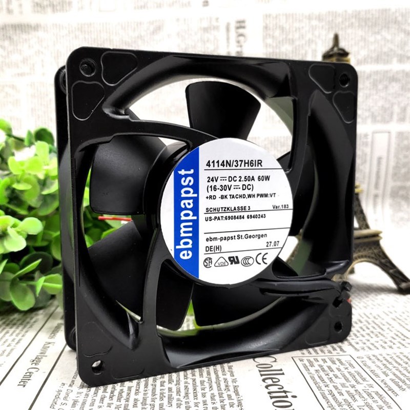德国ebmpapst 4114N/37H6IR 24V 2.50A 60W 12038 12CM 铝框风扇