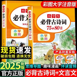 文学素养提升人教版 小学生必背古诗词文言文彩图注音版 开学必备课外书 2025新版