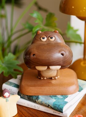 河马呆呆/创木工坊实木收纳摆件家用盘香盒生日情人节创意礼物