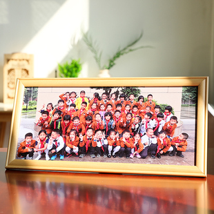 毕业照相框合影集体会议纪念细长照片大合照摆台定制logo挂墙相框