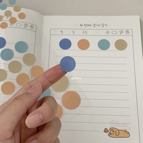 Hinn布纹圆点贴纸~可书写重点标记礼物卡片装饰diy手账信封封口贴