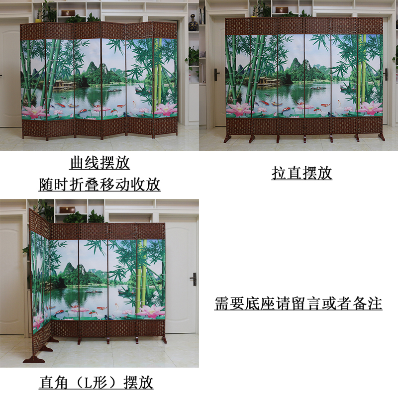 屏风隔断卧室简约现代折叠玄关移动小户型推拉帘客厅遮挡家用折屏