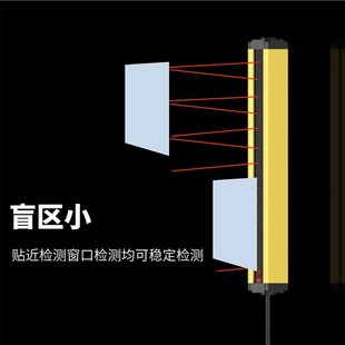 崛箭单边漫反射安全光栅单根光幕传感器红外护手保护感应器2米