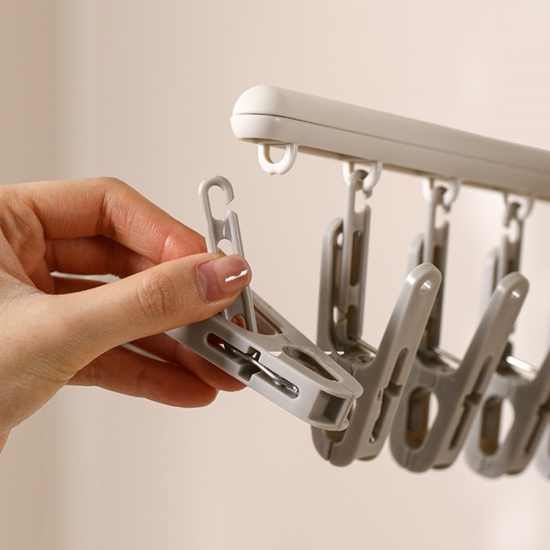 晾晒架多夹子防风夹晾衣架家用晾袜子神器学生挂内衣内裤旋转袜架