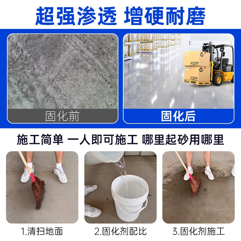 水泥地面渗透固化剂起沙处理剂密封混凝土墙固界面剂防起灰固沙宝