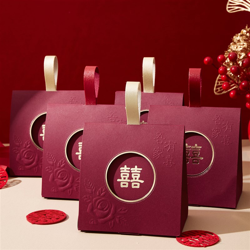 结婚喜糖盒婚礼专用2025新款装喜糖礼盒空盒高级订婚糖果包装袋子