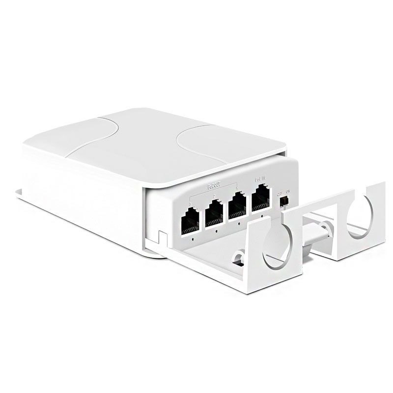 千兆poe中继器一分二网络延长器百兆poe级联宝室内外防水监控传输