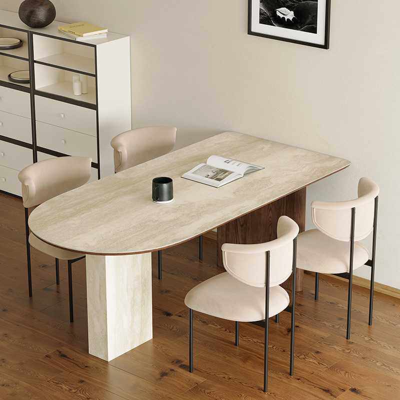 法式复古实木餐桌洞石岩板小户型设计师创意半椭圆岛台餐桌靠墙桌,畜牧/养殖物资,畜牧/养殖器械,淘宝优惠券,粉丝福利购,淘宝优惠卷