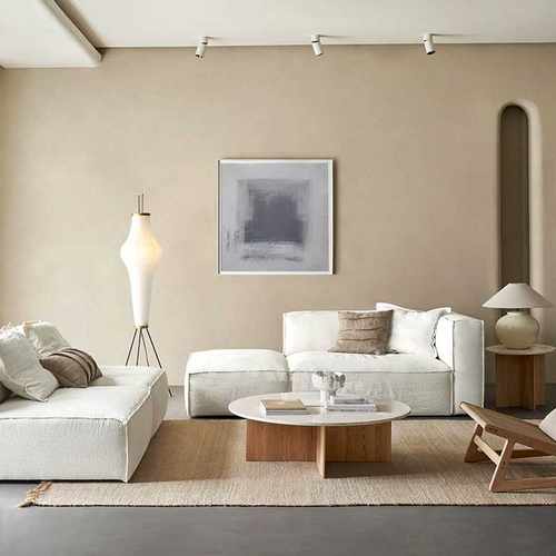 北欧亚麻布艺全拆洗沙发侘寂风转角日式奶油风豆腐块客厅现代组合