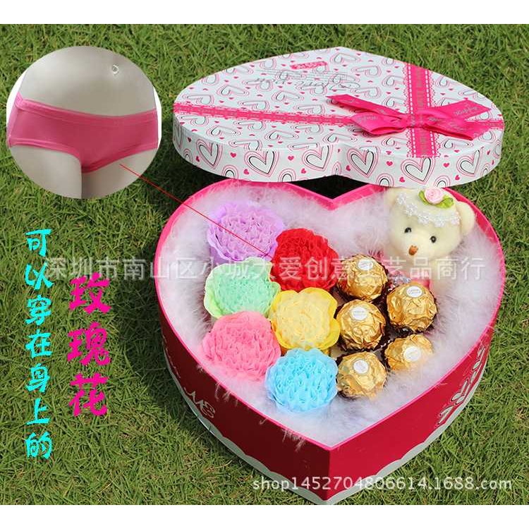 七夕情人节送老婆女生朋友闺蜜创意惊喜搞怪实用礼物内裤玫瑰花束