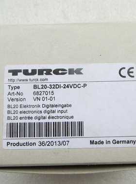 BL20-32DI-24VDC-P现货原装图尔克TURCK I/O输入模块货号6827015
