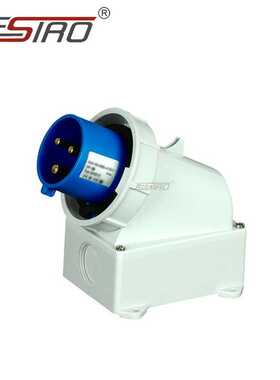 厂家供应 IP67 3芯 16A 工业防水防尘蓝色 明装插头 中穗 ZH1003