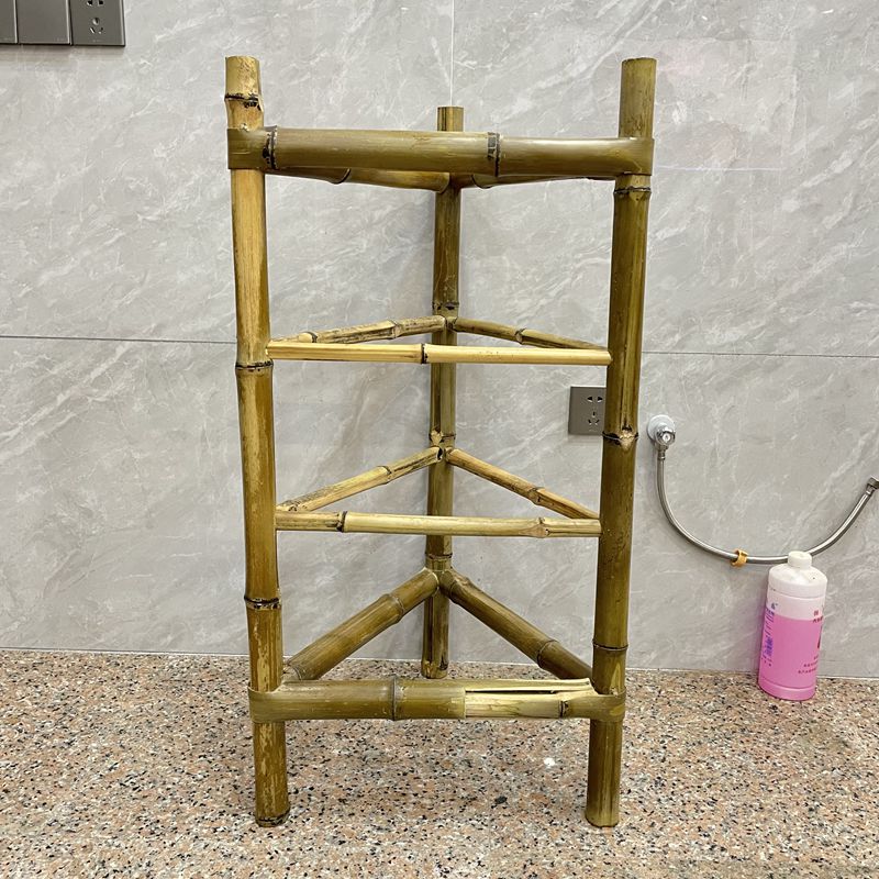 竹架子簸箕架市井火锅架家用x晾晒三角置物架竹编多层干货晾晒竹