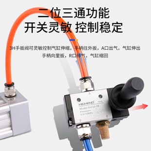 08二位三通手扳阀气缸换向阀亚德客型手拉阀 气动开关手动阀3H210
