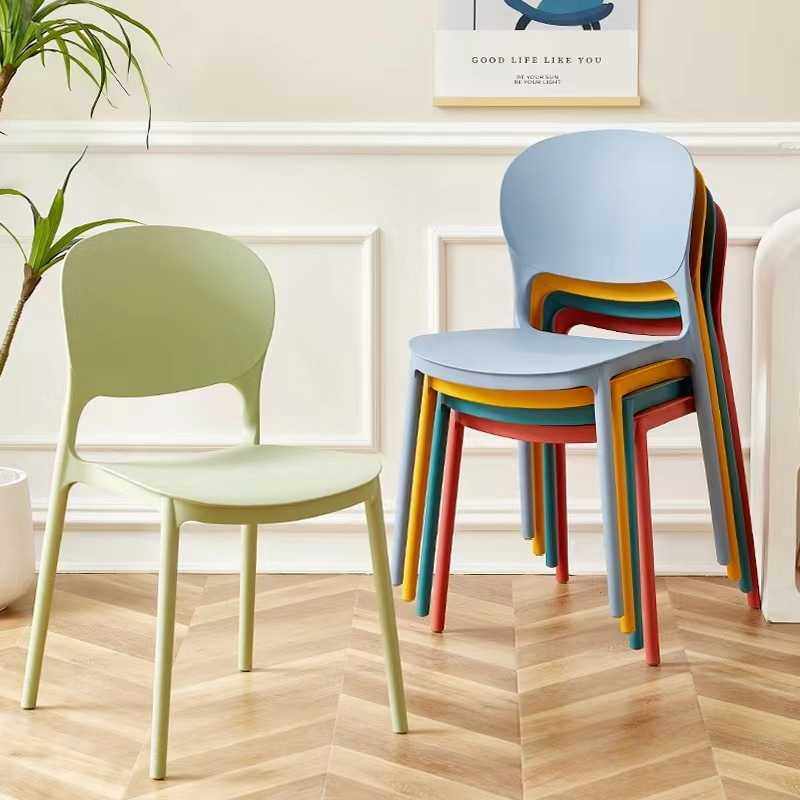 北欧现代简约塑料椅子家用靠背餐椅加厚休闲学习椅凳子网红餐厅椅
