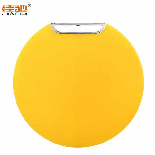 佳驰塑料切菜板PE案板剁切可立圆形菜板黄色加厚实心家用塑料砧板