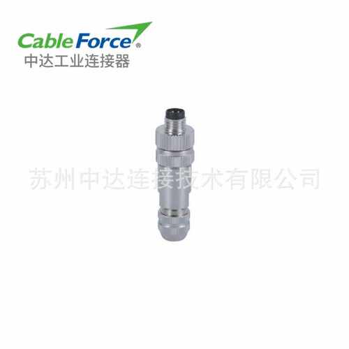 M8连接器4pin A-Code组装式 公头防水航空插头 屏蔽型