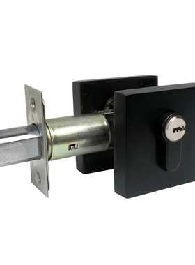 辅助锁锌合金单舌隐形门锁哑黑方形无把手双面锁deadbolt lock