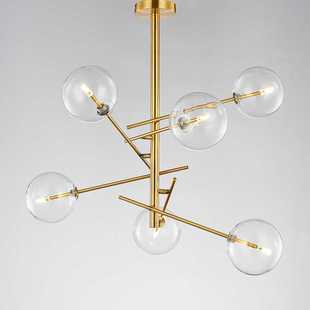 中山灯具 田园餐厅铁艺玻璃圆球魔豆吊灯 客厅灯吊灯创意美式