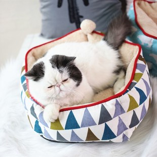 可爱 宠物床 狗窝猫窝 可拆洗 窝 宠物窝 垫厚洋气宠物窝四季