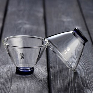 功夫小茶杯主人杯单杯笠斗杯玻璃茶具耐热手工吹制单杯个人品茶杯