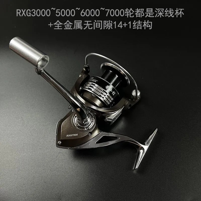 无间隙渔轮全金属摇臂鱼线轮海杆轮子鱼轮海竿纺车轮深线杯浅锚鱼