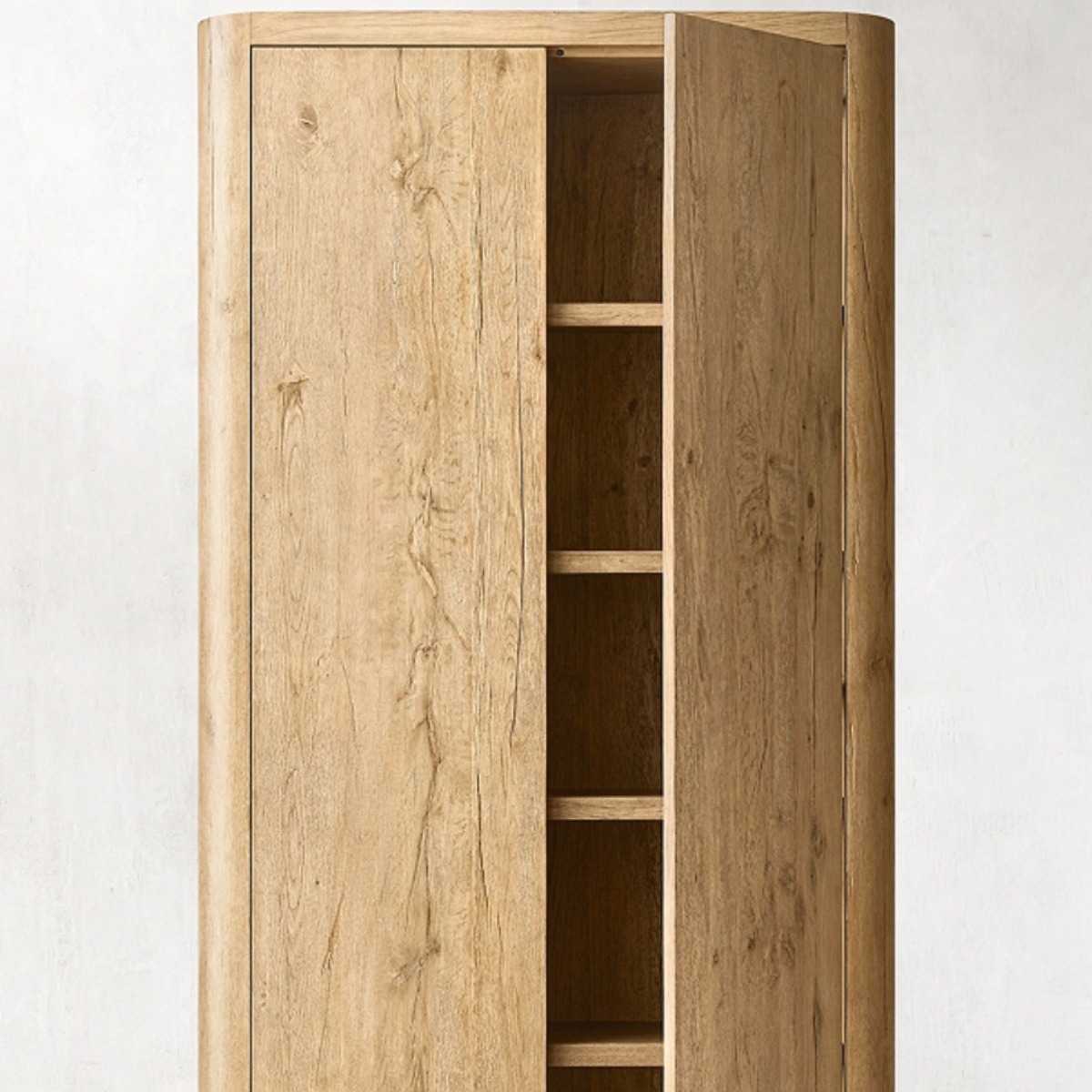 美式乡村实木做旧书柜法式天地锁别墅复古定制储物柜橡木两门书架