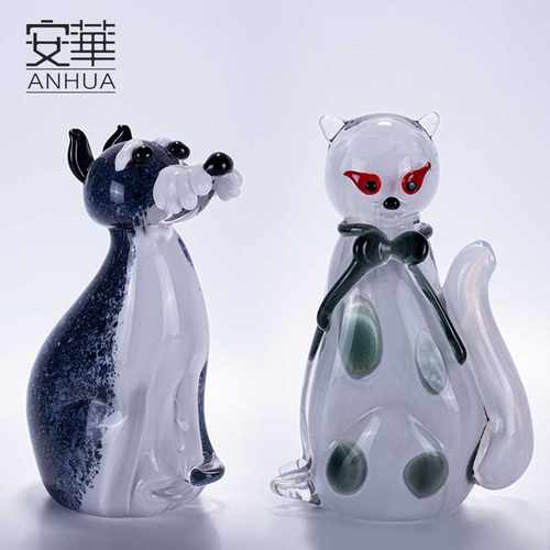 安华 创意艺术玻璃摆件 现代简约高端 客厅装饰品 精致工艺品