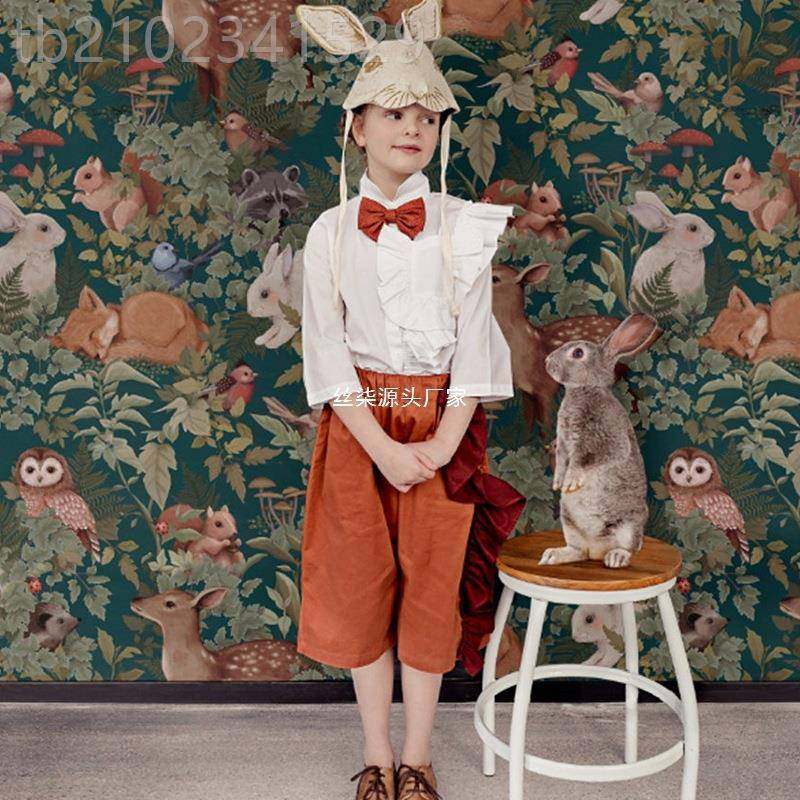 中世童DPT纪植物壁纸儿房画美式壁宿卡通动物丛林背景墙纸民卧室,农用物资,苗木固定器/支撑器,淘宝优惠券,粉丝福利购,淘宝优惠卷