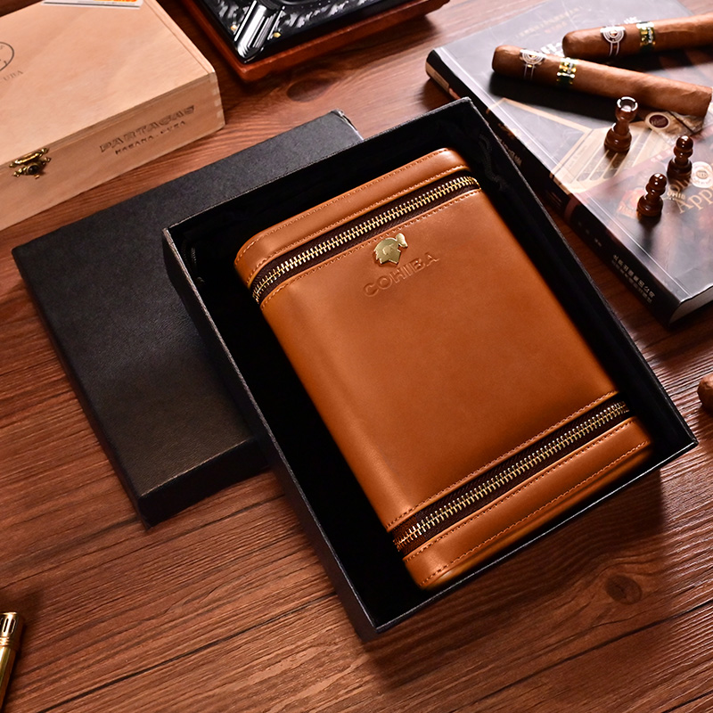 CIGARLOONG茄龍雪茄套牛皮革保湿醇化便携五只装雪茄盒CLH-21CQ1