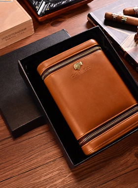 CIGARLOONG茄龍雪茄套牛皮革保湿醇化便携五只装雪茄盒CLH-21CQ1