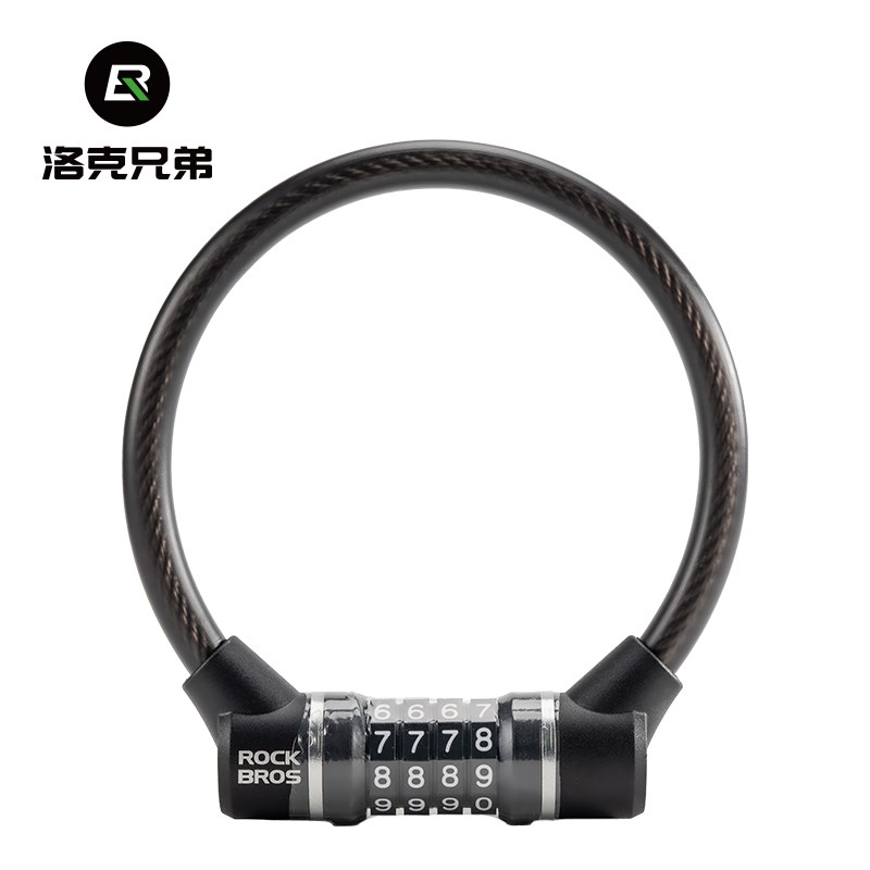 洛克兄弟自行车锁便携钢缆锁山地公路F车电动车防盗密码锁小巧圈
