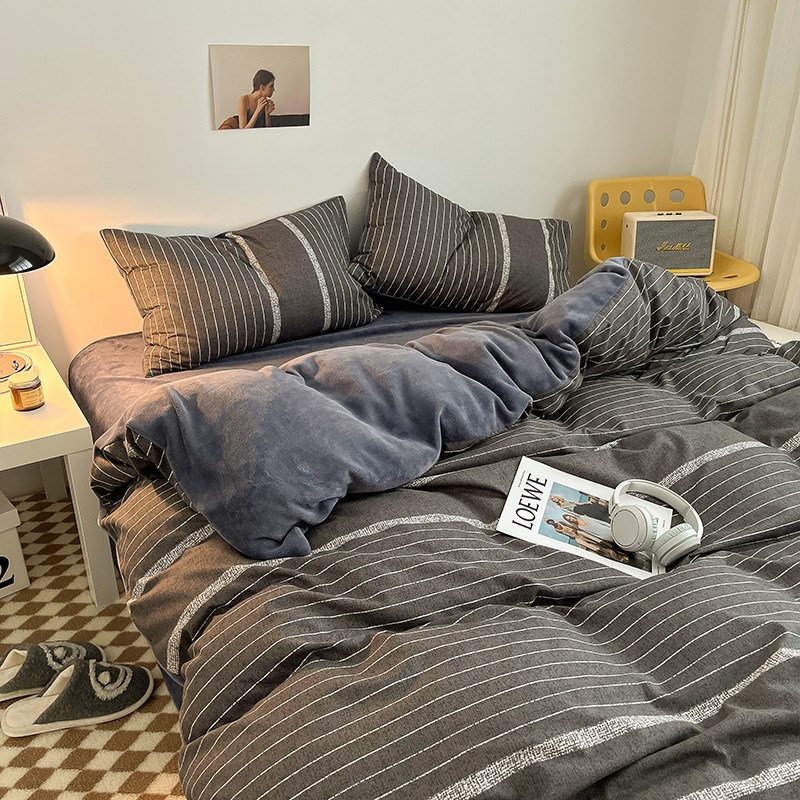 加绒棉被冬被加厚保暖床上用品被子被褥全套一整套被套Z加被芯一