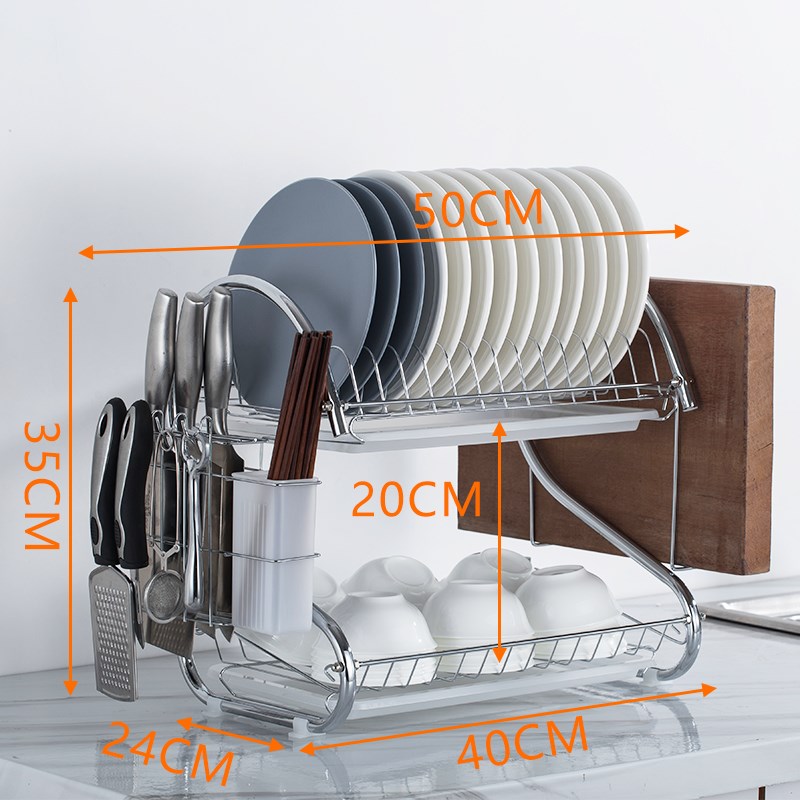 厨房置物a架304不锈钢碗架沥水架放碗筷碗碟盘子沥碗柜收纳盒家用