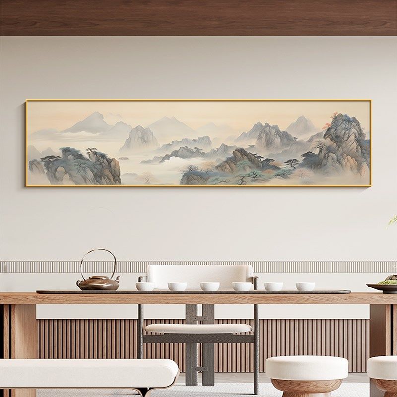 背有靠山茶室装饰画新中式水墨画办公室沙发背景墙挂画寓意好壁画,家居饰品,现代装饰画,淘宝优惠券,粉丝福利购,淘宝优惠卷