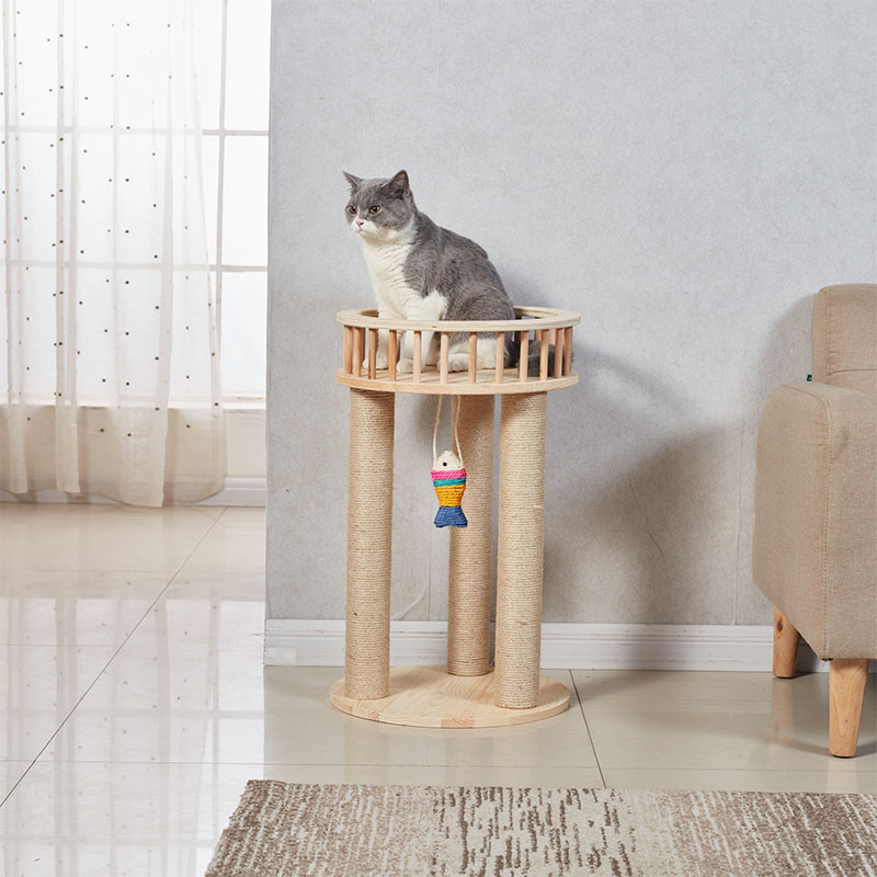 猫爬架 剑麻猫抓板实木猫树猫跳F台猫窝猫玩具猫咪用品 多省