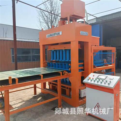郯城照华机械QT5-10大型自动100吨压力液压粘土乐连锁制砖机