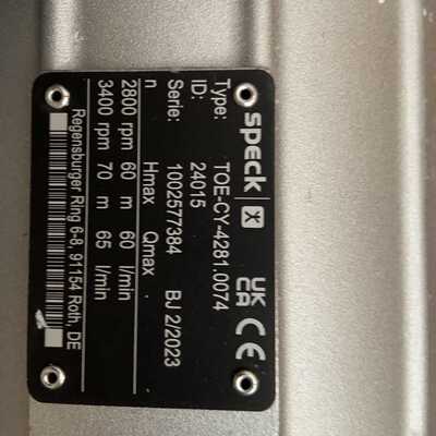 SPECK泵 TOE-CY-4281.0074 ID24015