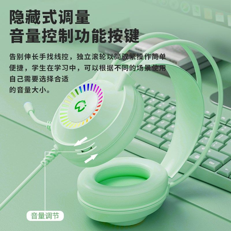 手机耳机头戴式吃鸡游戏电竞专用有线笔记本耳麦Type-C带麦克风